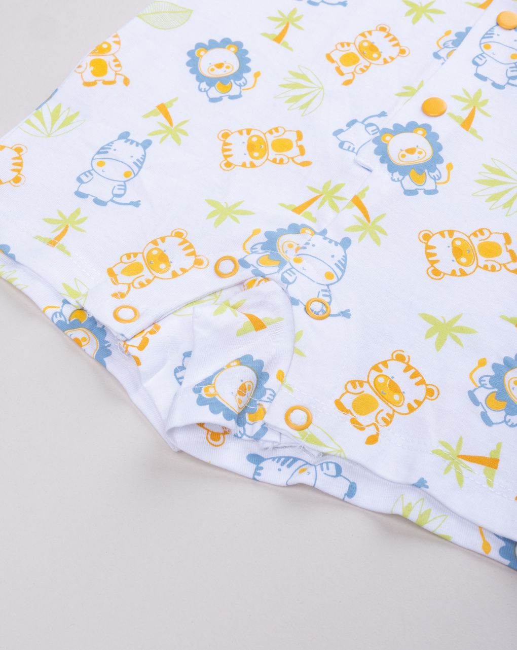 Pigiamone neonato jungle safari bianco/giallo