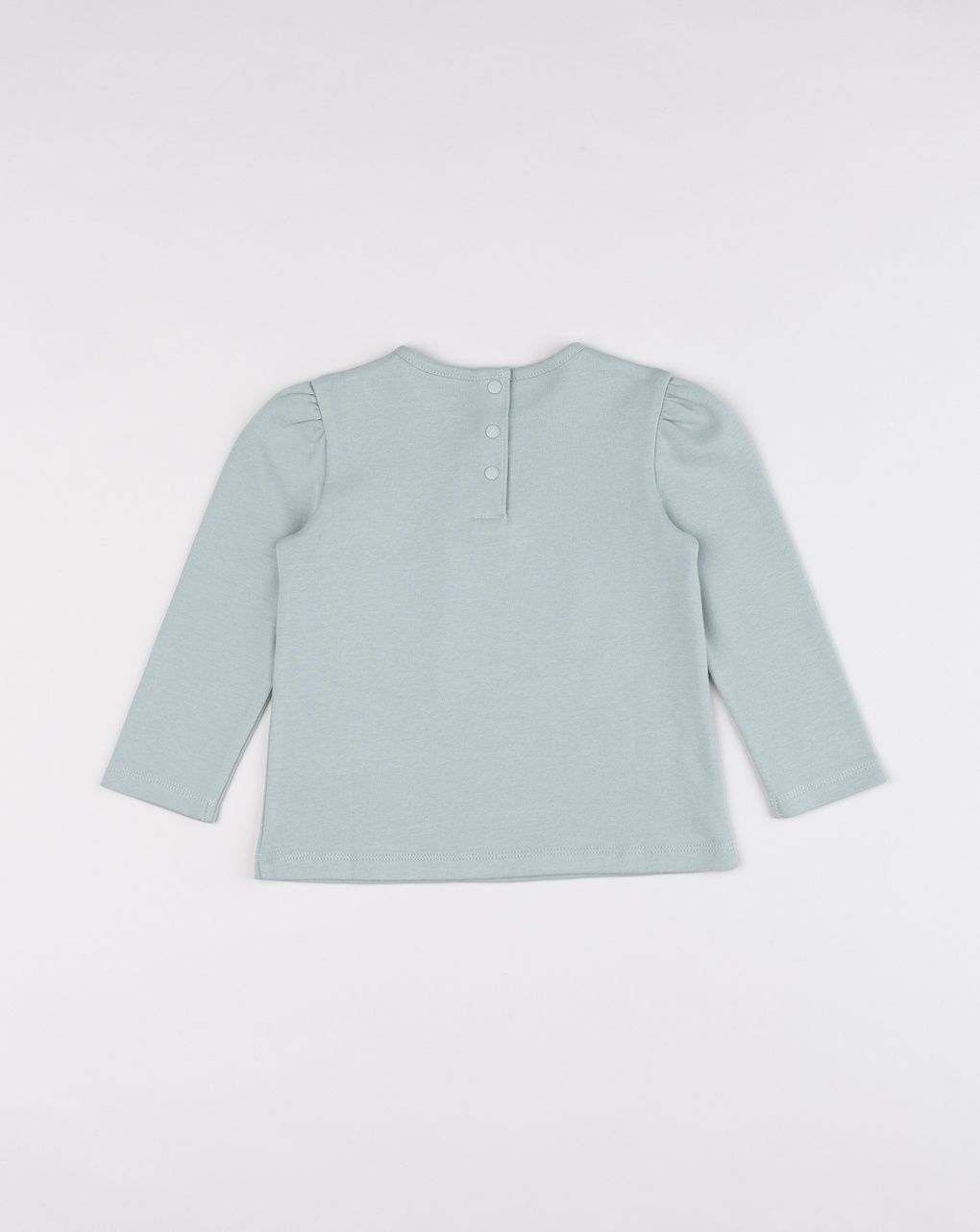 Maglia maniche lunghe verde bimba ricamo cuore