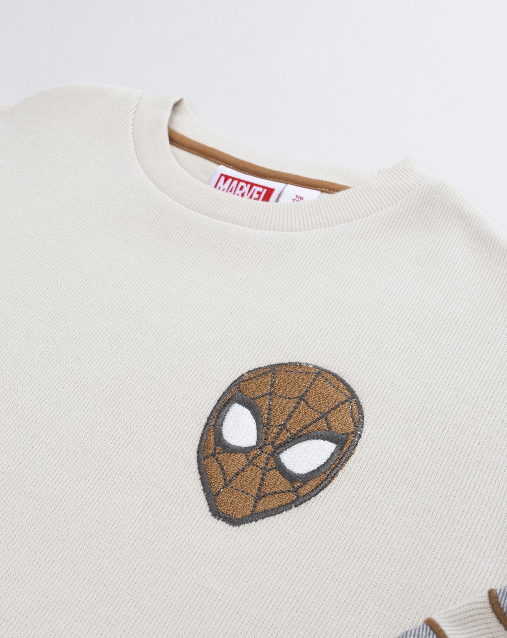 Felpa da bambino spiderman con tascone  beige