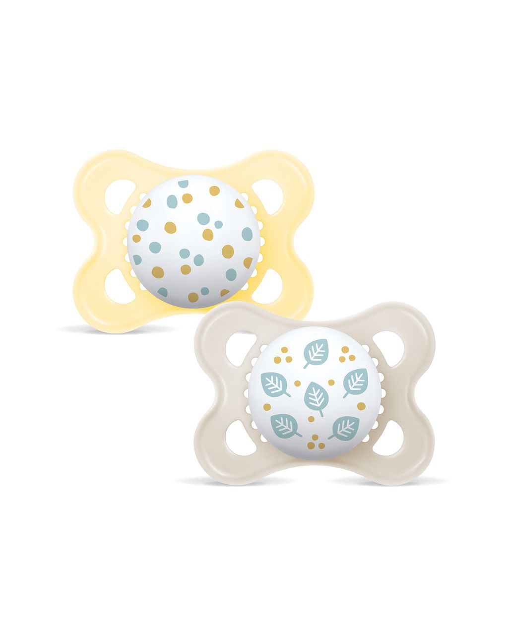 Mam original succhietto 2-6 mesi (set da 2), ciuccio mam 2-6 mesi con tettarella ortodontica in caucciù, neutro/giallo chiaro