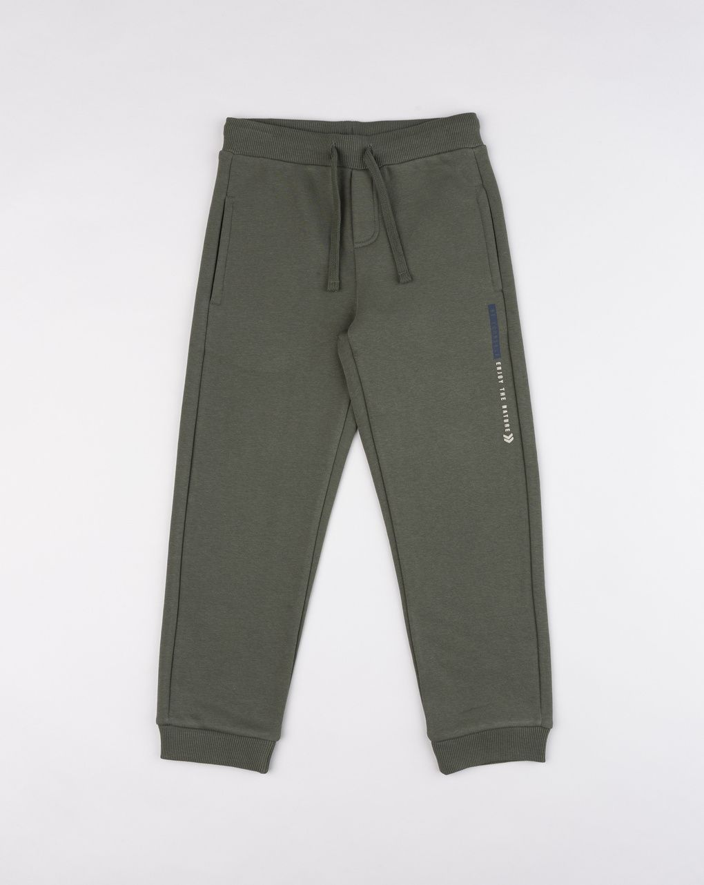 Pantalone bambino verde scuro con stampa