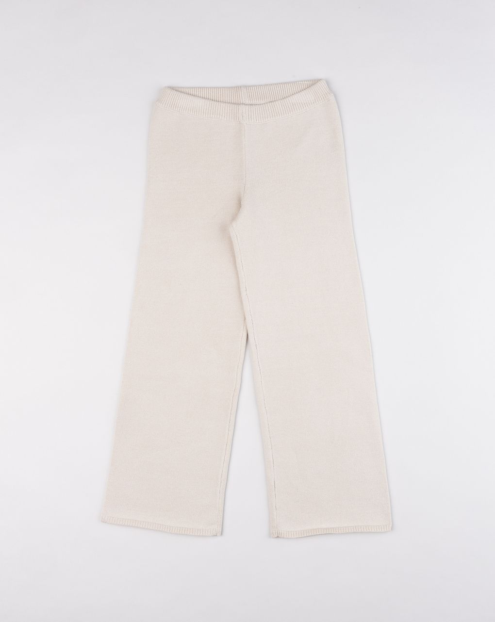 Pantalone palazzo tricot bambina beige