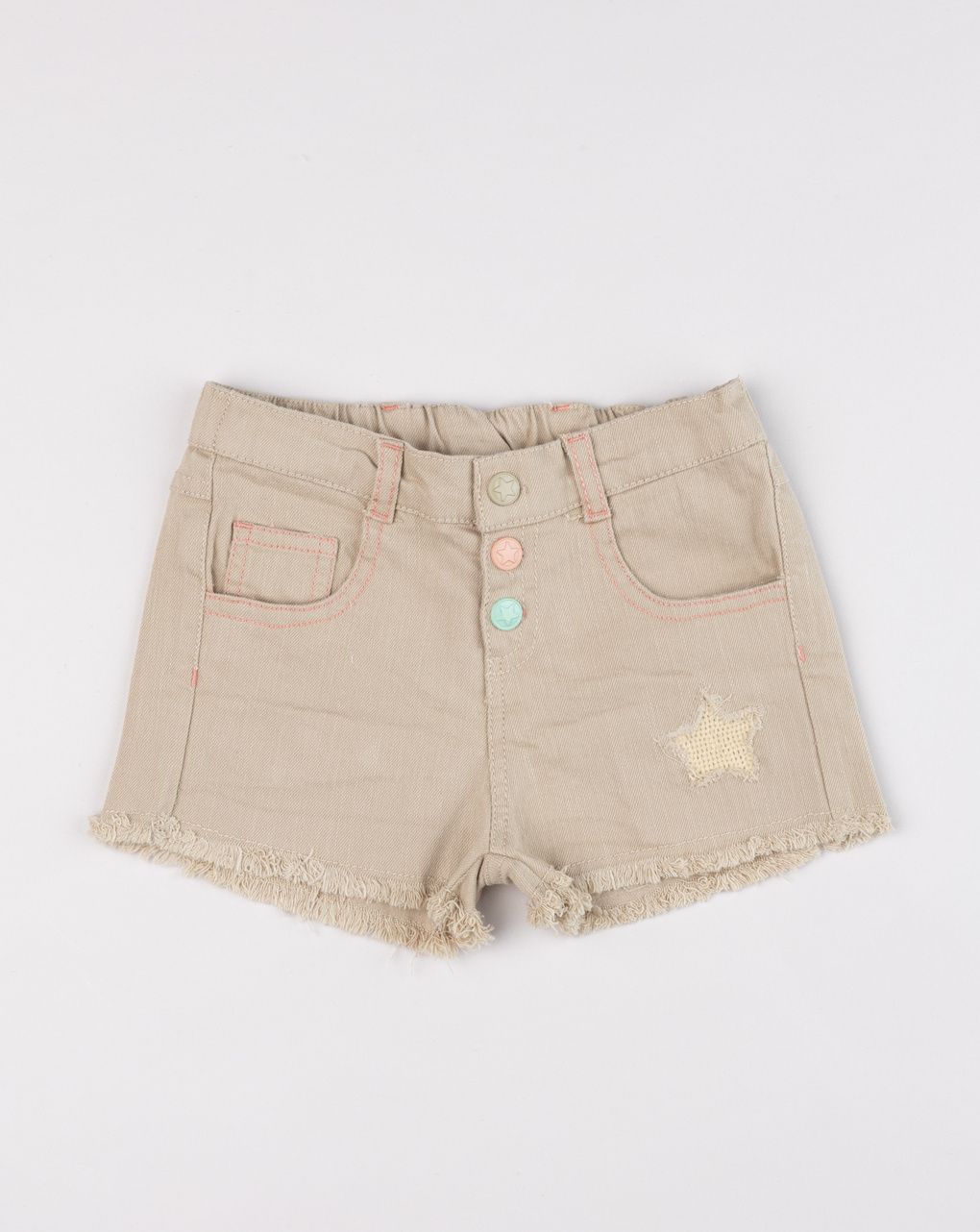 Shorts bimba marroni con applicazione stella