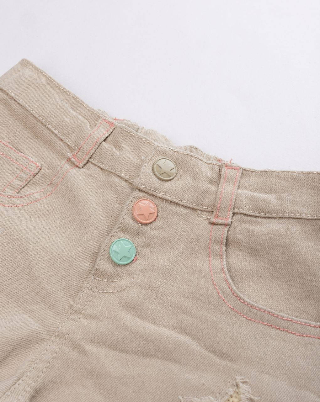 Shorts bimba marroni con applicazione stella