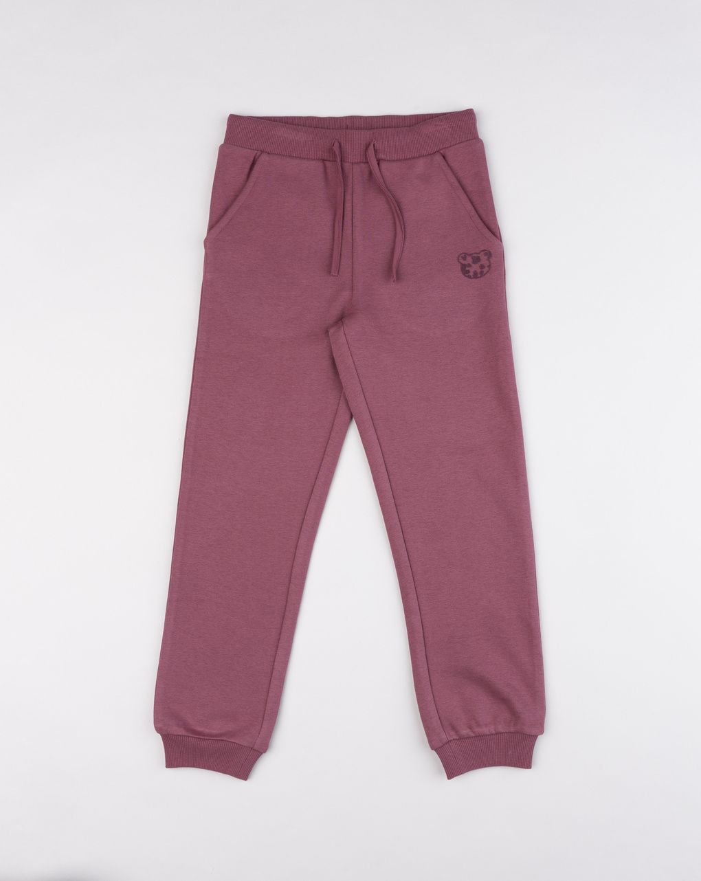 Pantalone in felpa bambina bordeaux orsetto