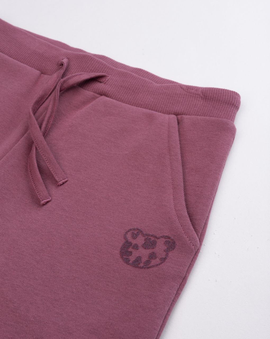 Pantalone in felpa bambina bordeaux orsetto