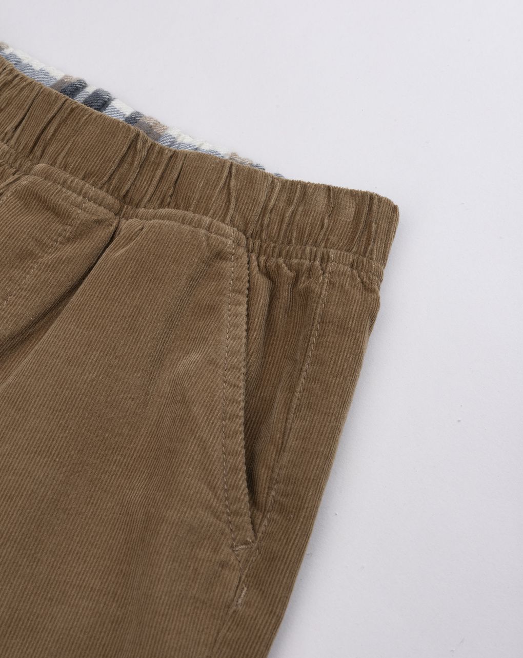 Pantalone bimbo marrone in velluto con tasca