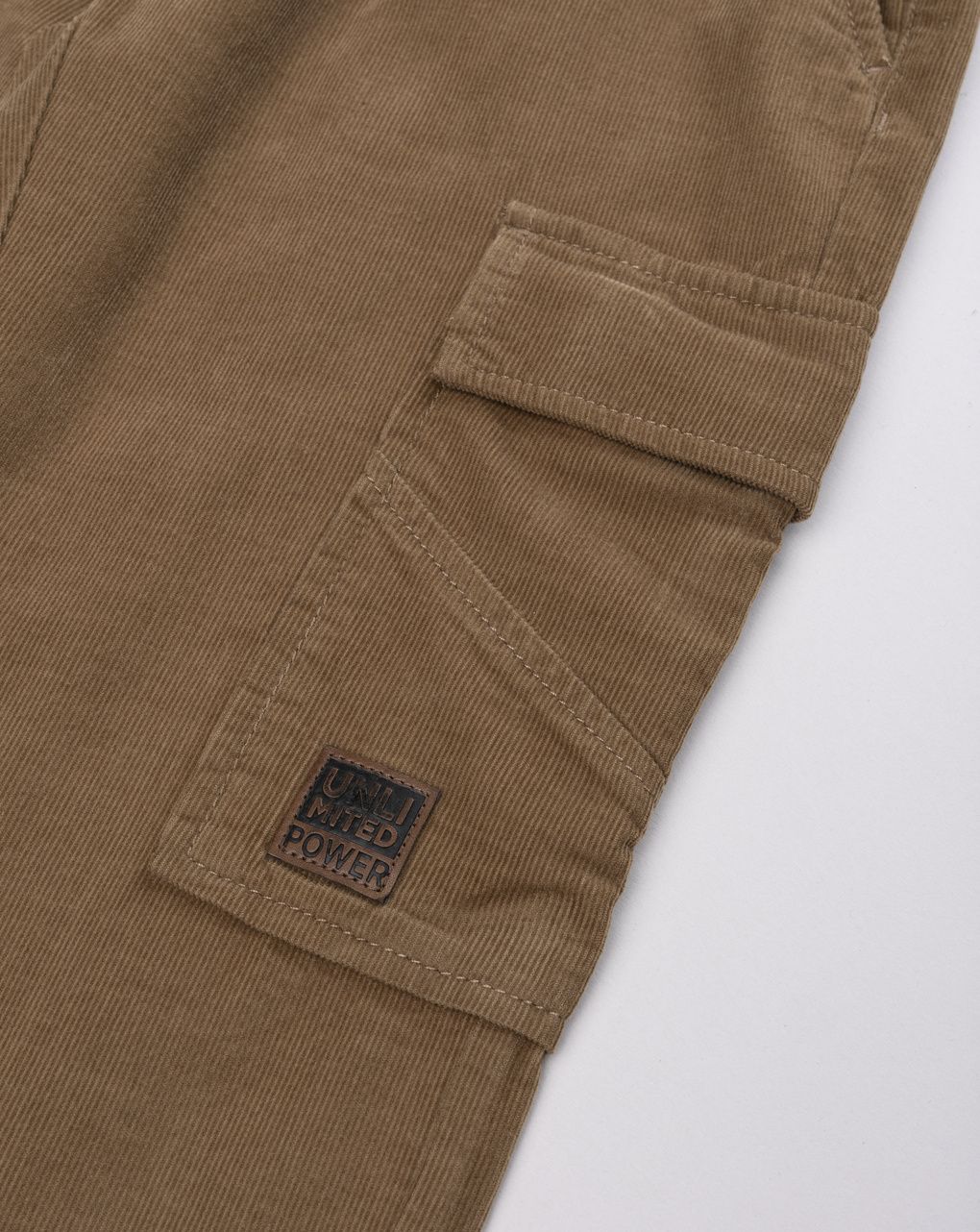 Pantalone bimbo marrone in velluto con tasca