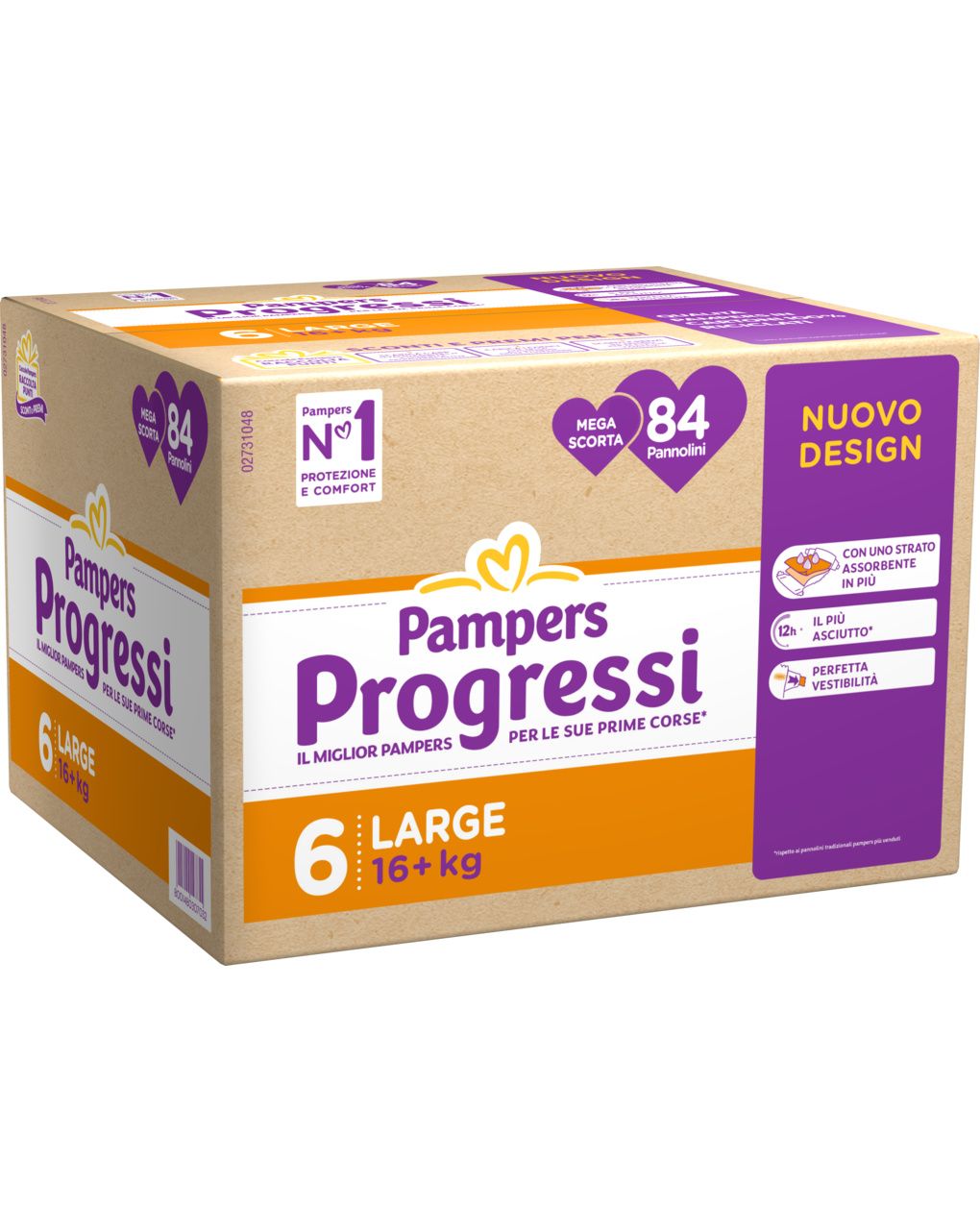 Pannolino progressi mega scorta taglia 6 16+kg 84 pz - pampers