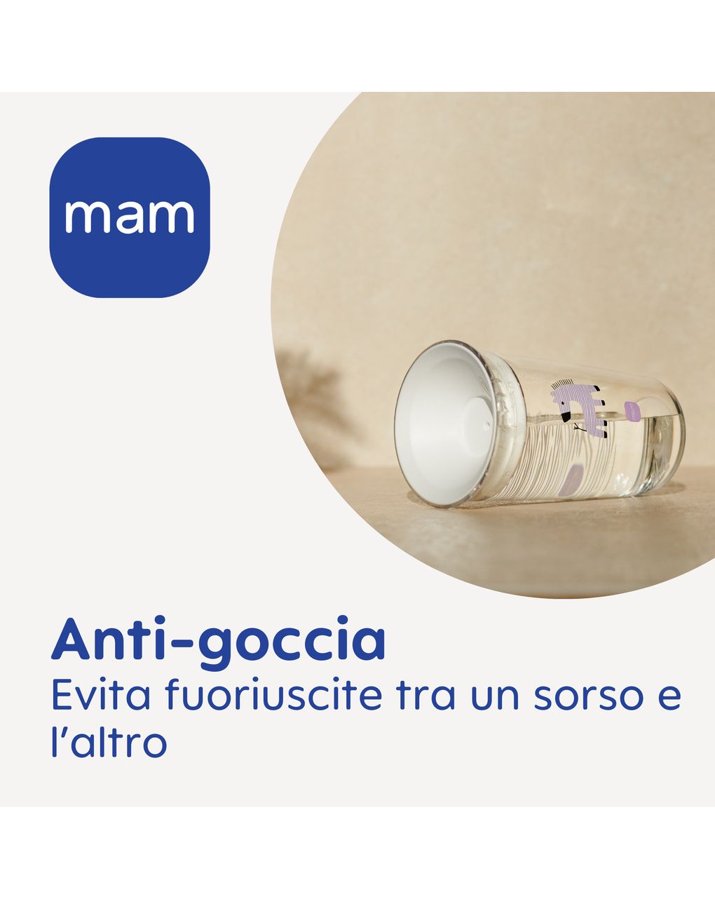 Mam easy to drink cup 360° (290 ml), tazza bambini 8m+ con valvola 360° a prova di perdita, rosa