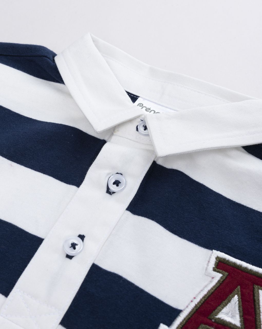 Polo a maniche lunghe bimbo rigata bianco/blu