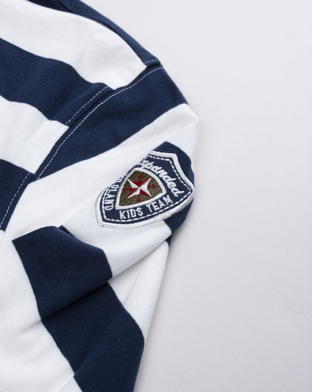 Polo a maniche lunghe bimbo rigata bianco/blu