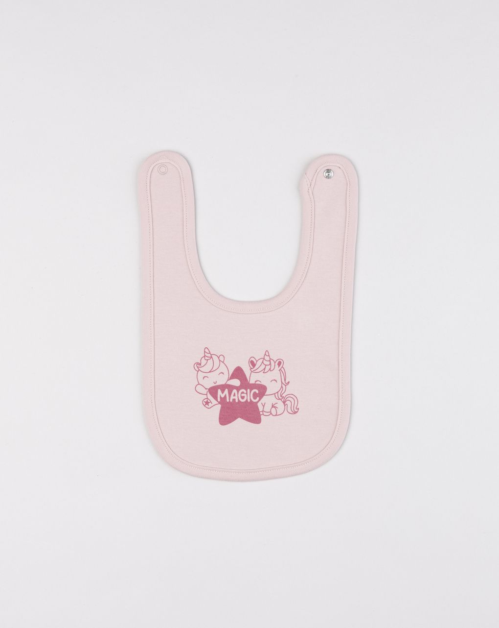 Bavaglino interlock neonata rosa unicorni