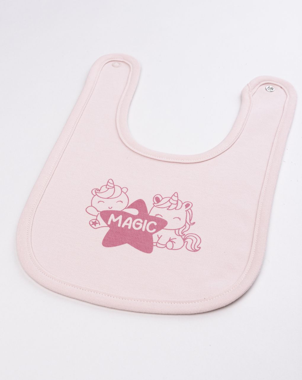 Bavaglino interlock neonata rosa unicorni