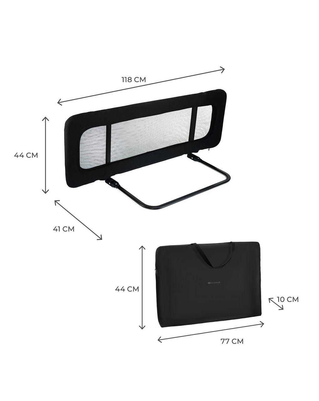 Barriera letto guard&dream black - kinderkraft