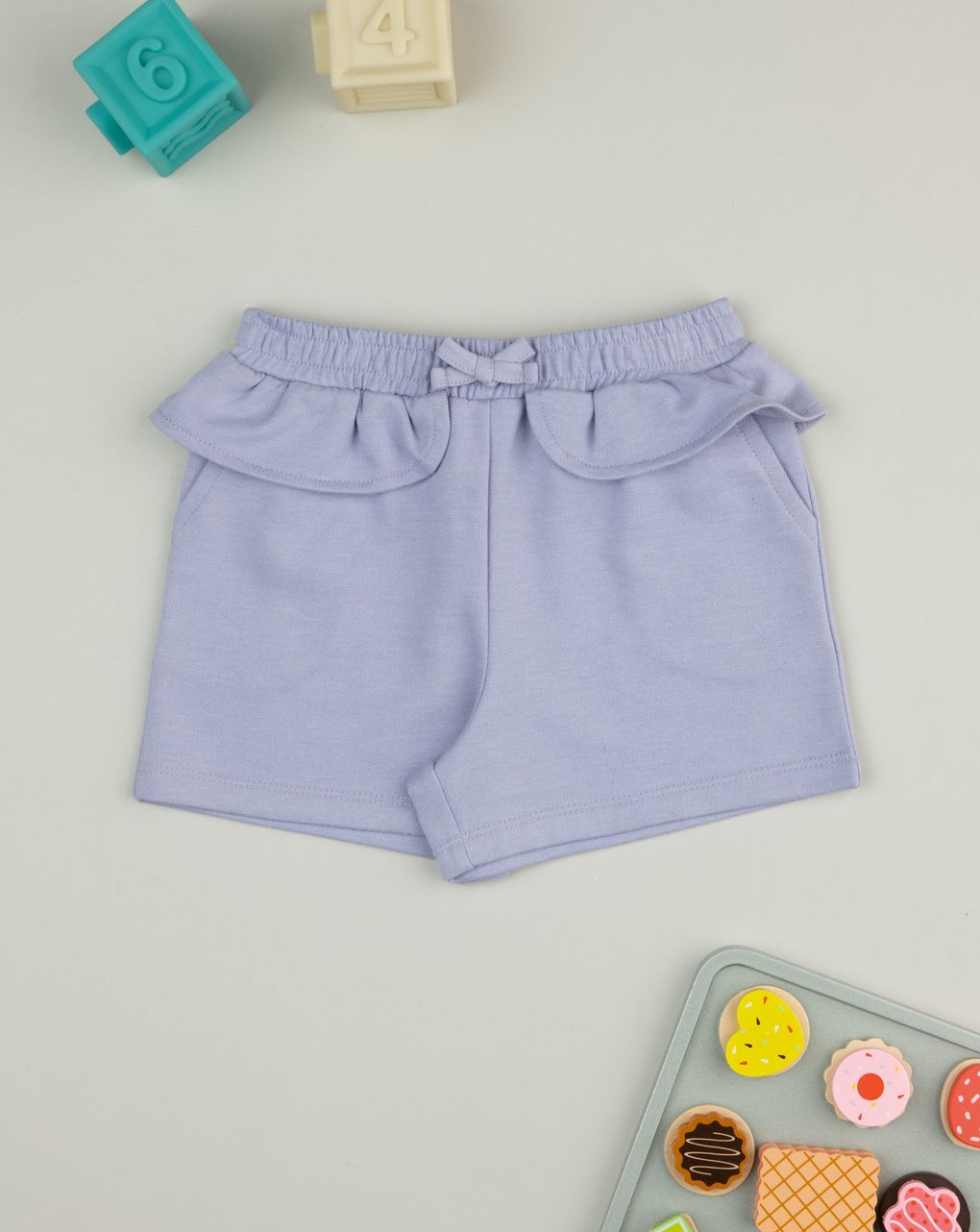 Shorts lilla bambina con rouches