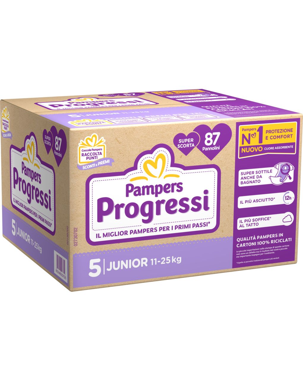 Pannolino progressi mega pacco taglia 5 11-25kg 87 pz - pampers