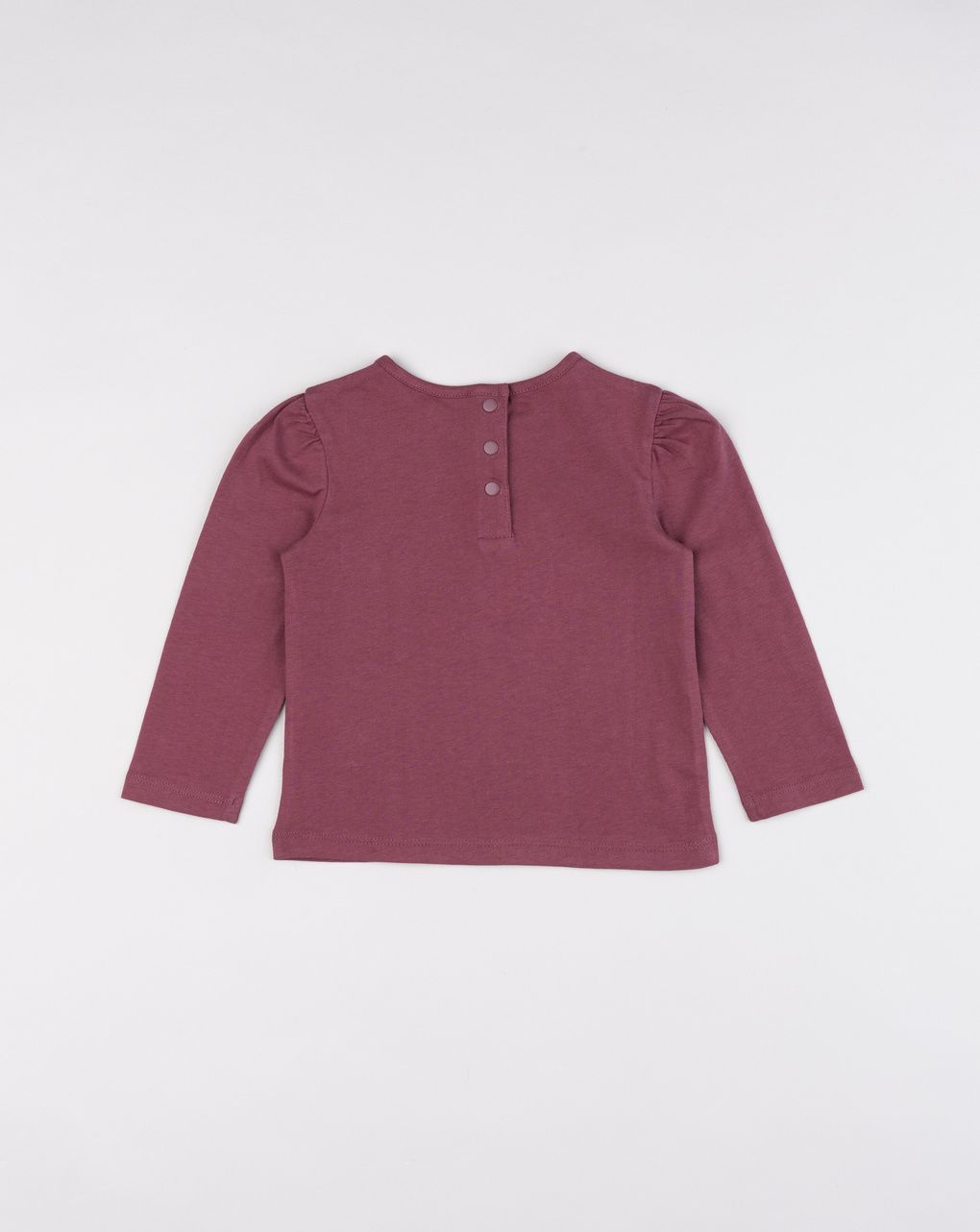 T-shirt a maniche lunghe bordeaux da bimba "with love"