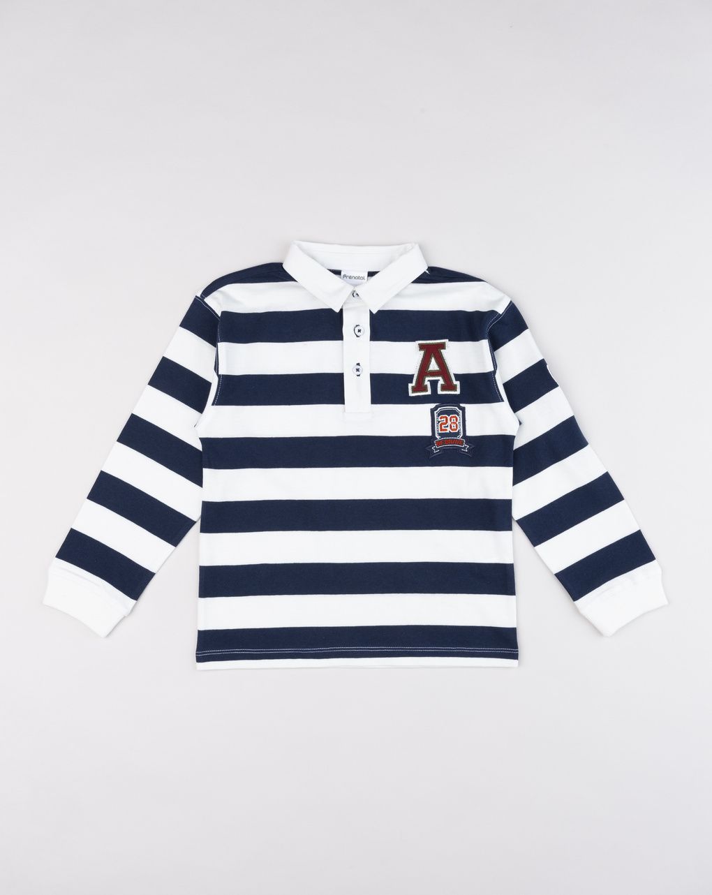 Polo a maniche lunghe bimbo rigata bianco/blu