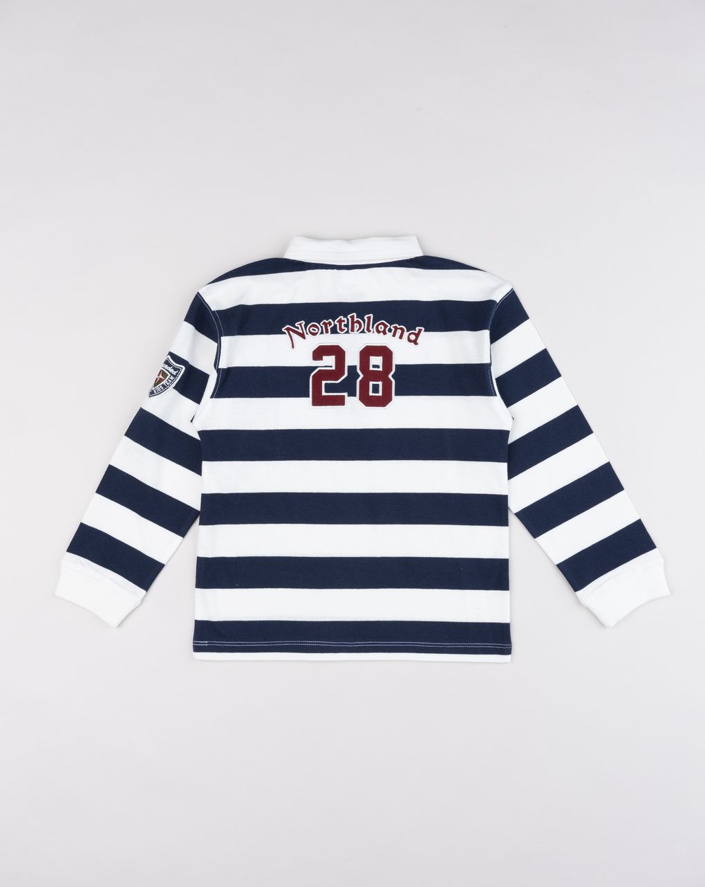 Polo a maniche lunghe bimbo rigata bianco/blu