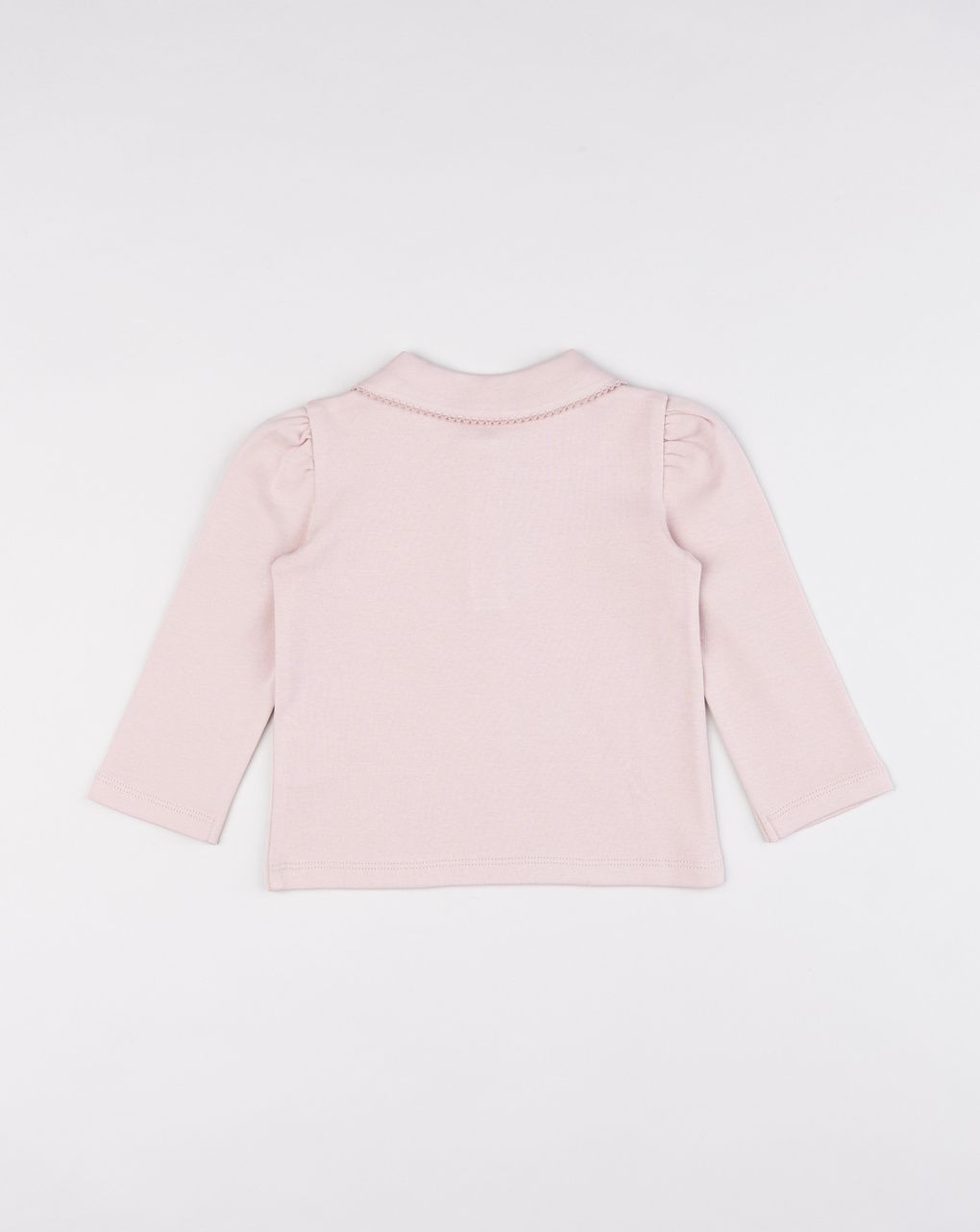 Polo a maniche lunghe rosa chiaro da bimba