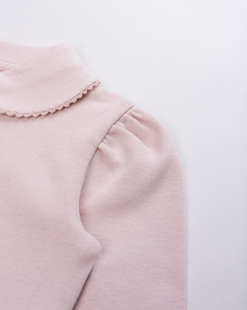 Polo a maniche lunghe rosa chiaro da bimba