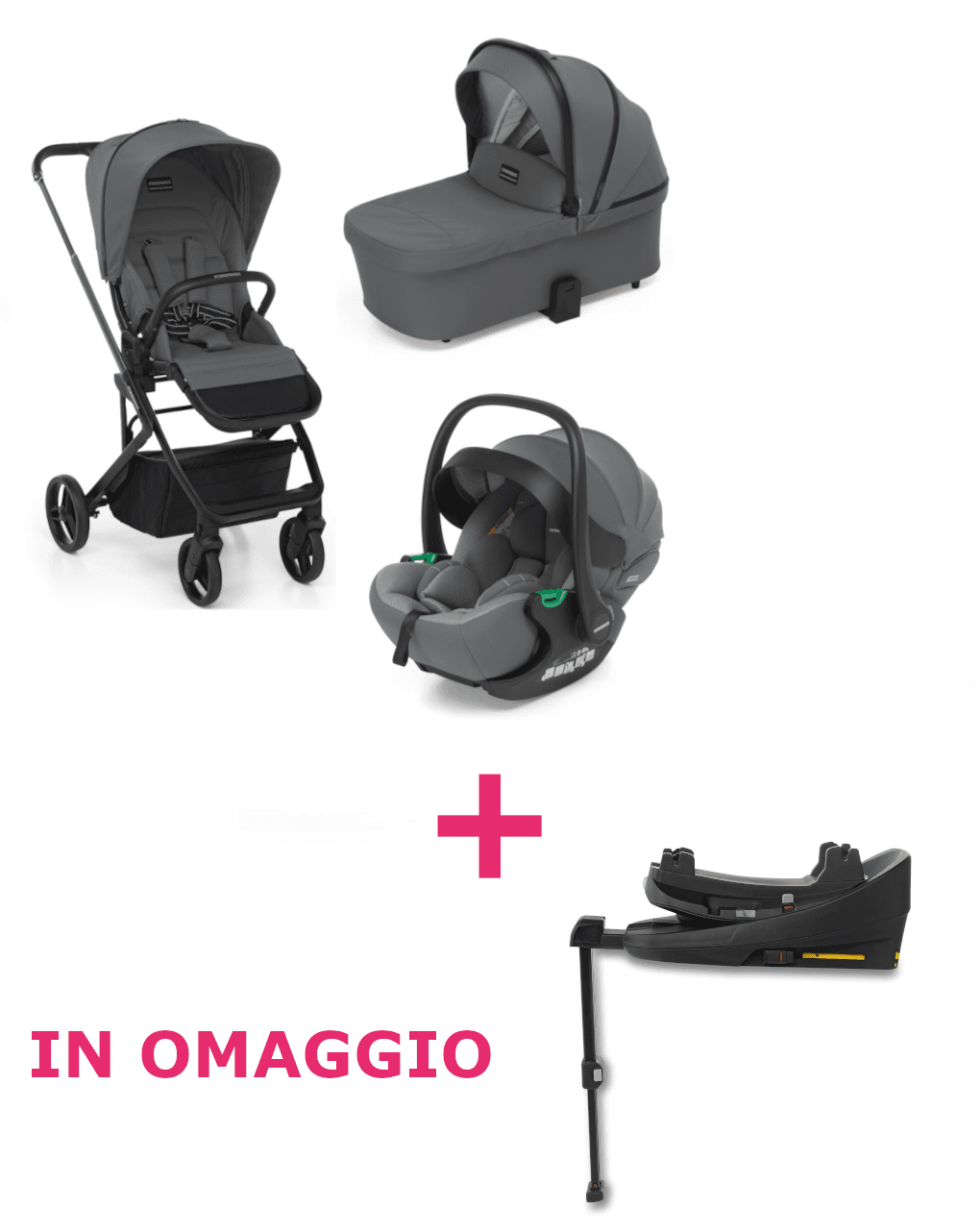 Trio tic toc stone + seggiolino rek black con adattatore + base rotante isize in omaggio - foppapedretti