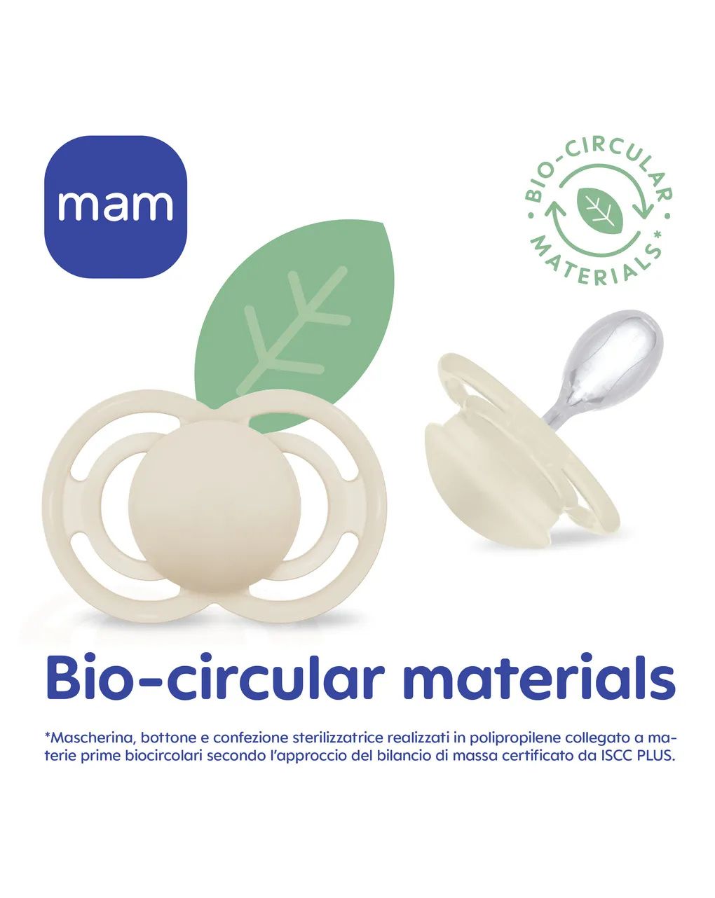 Mam perfect succhietto 16+ mesi, ciuccio mam 16 36 mesi silicone morbido per uno sviluppo sano del cavo orale, azzurro/neutro