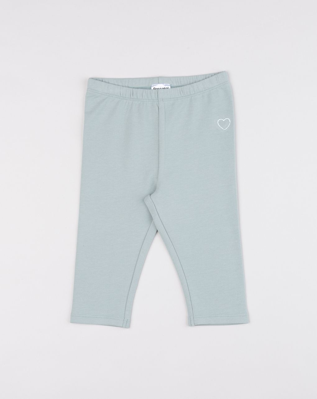 Legging bimba verde ricamo cuore