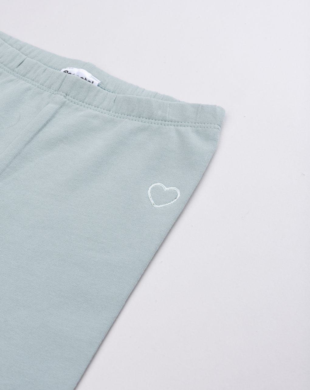 Legging bimba verde ricamo cuore