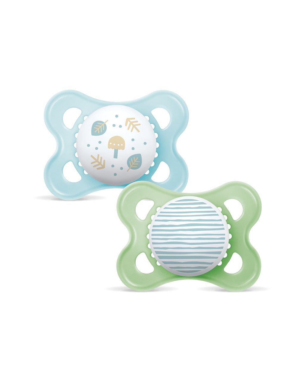 Mam original succhietto 2-6 mesi (set da 2), ciuccio mam 2-6 mesi con tettarella ortodontica in caucciù, azzurro/verde