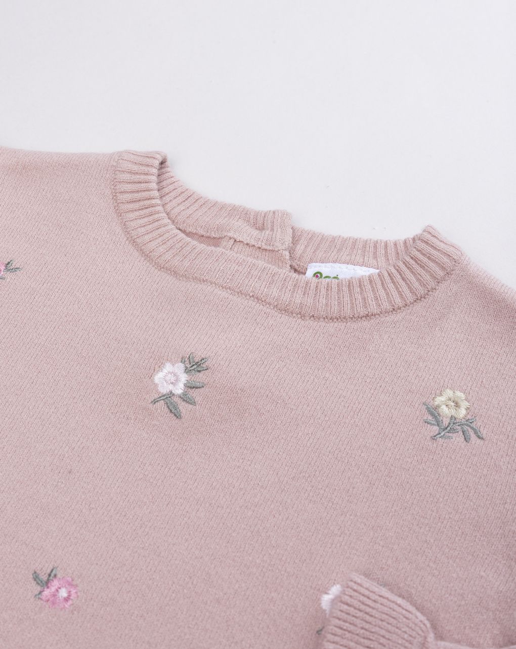 Maglia bimba rosa ricamata
