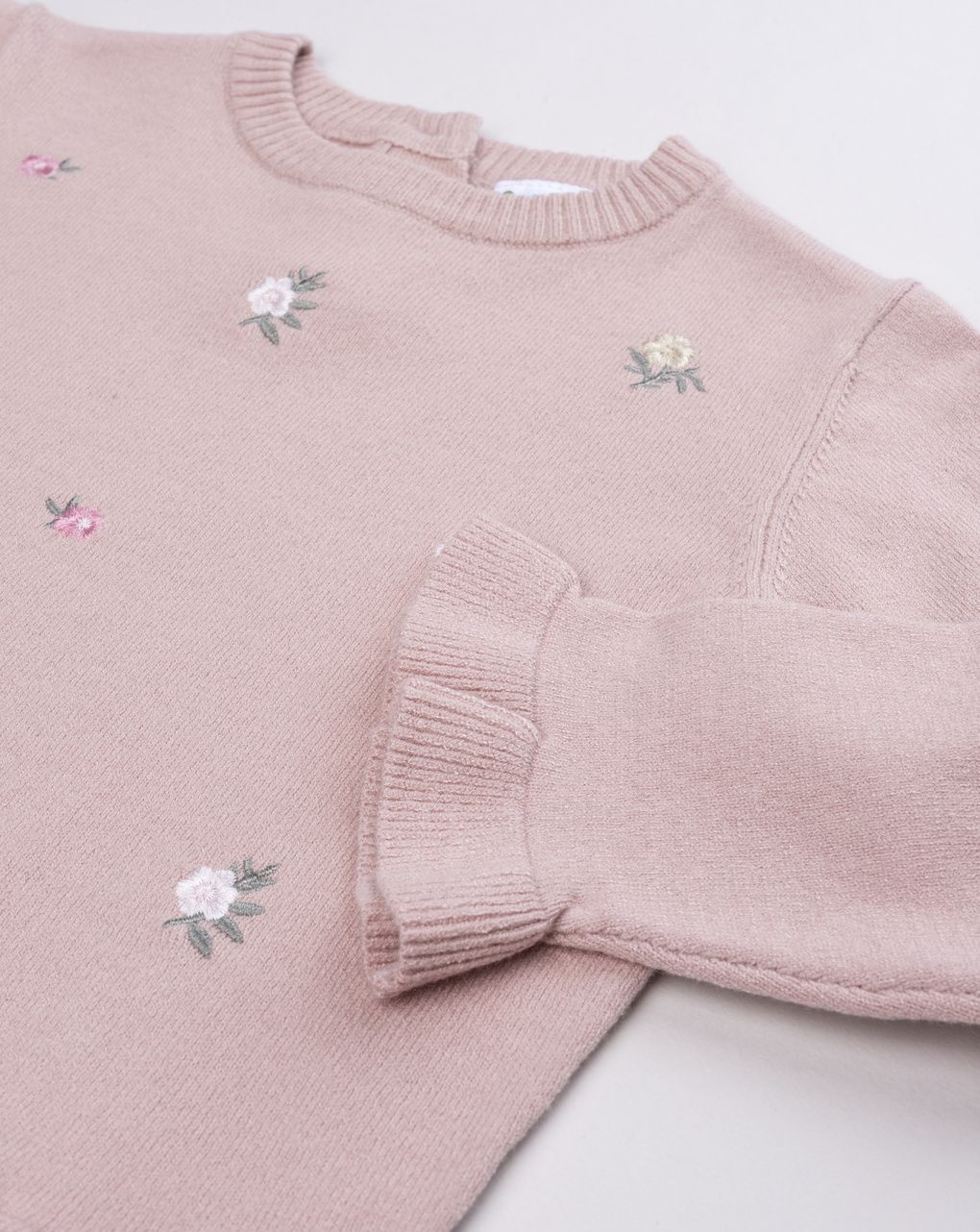 Maglia bimba rosa ricamata