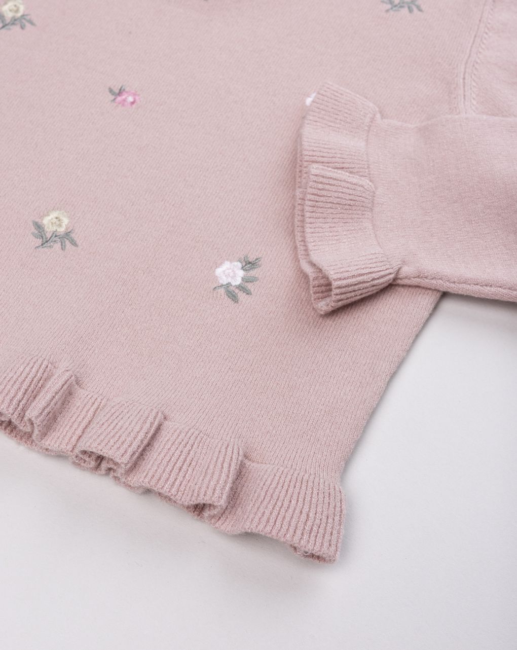 Maglia bimba rosa ricamata