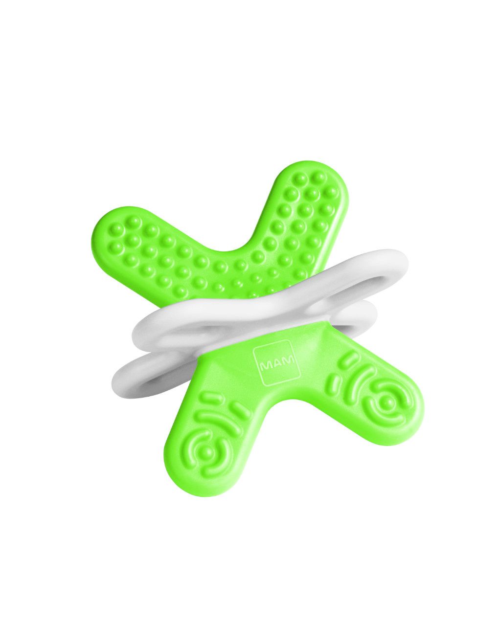 Mam bite & relax fase 2 mini dentaruolo, massaggia gengive neonati 4+ mesi, con sterilizzatore portatile per microonde, azzurro