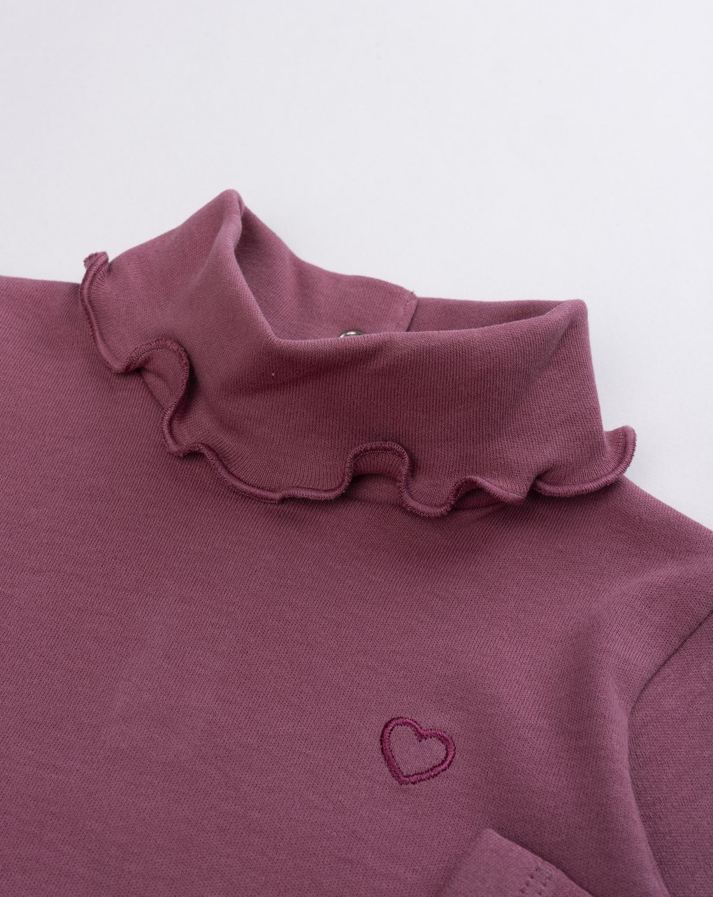 Lupetto bimba bordeaux ricamo cuore