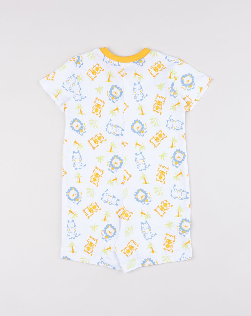 Pigiamone neonato jungle safari bianco/giallo