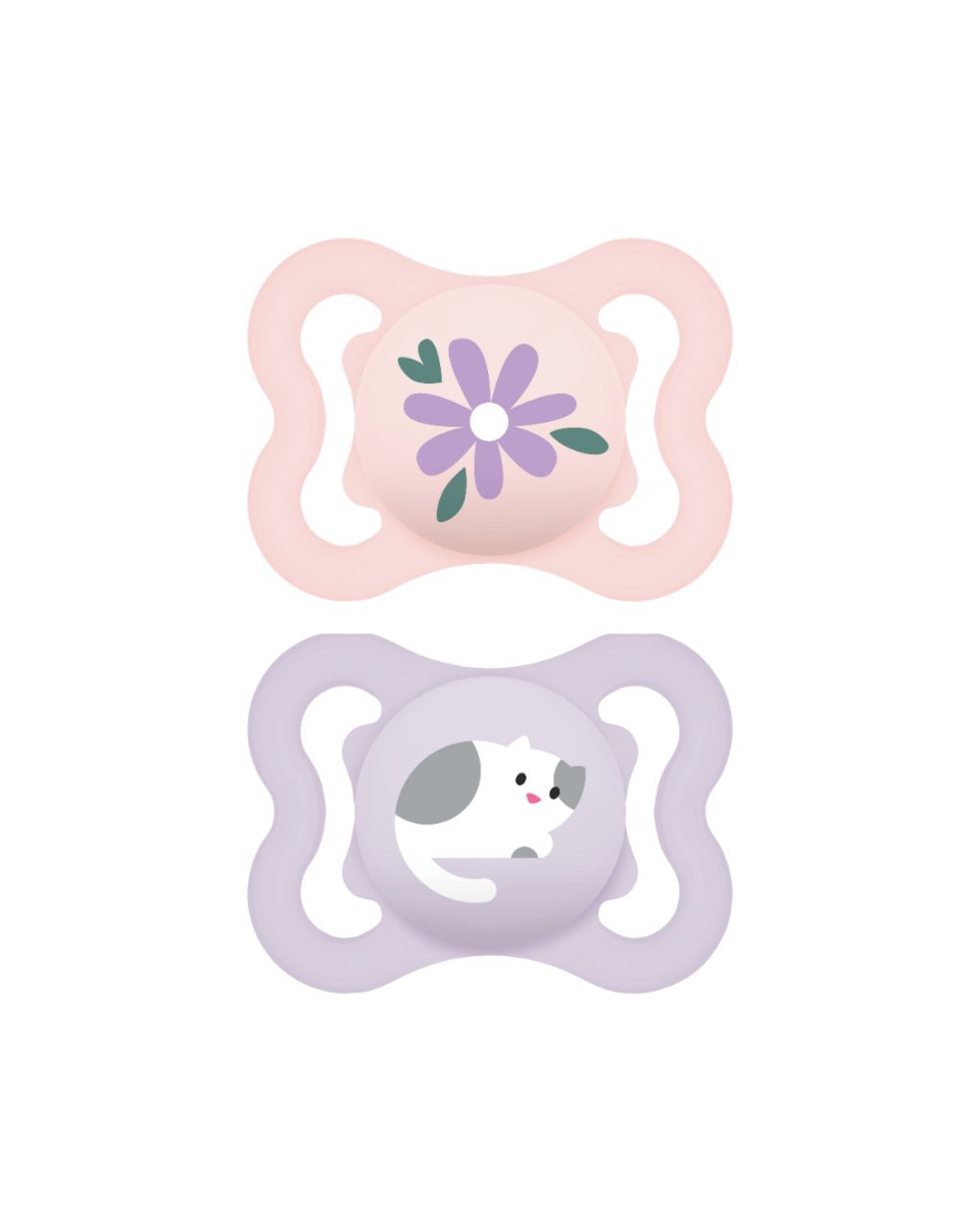 Mam air succhietto 2-6 mesi (set da 2), ciuccio mam 2-6 mesi per pelli sensibili e delicate, rosa/viola