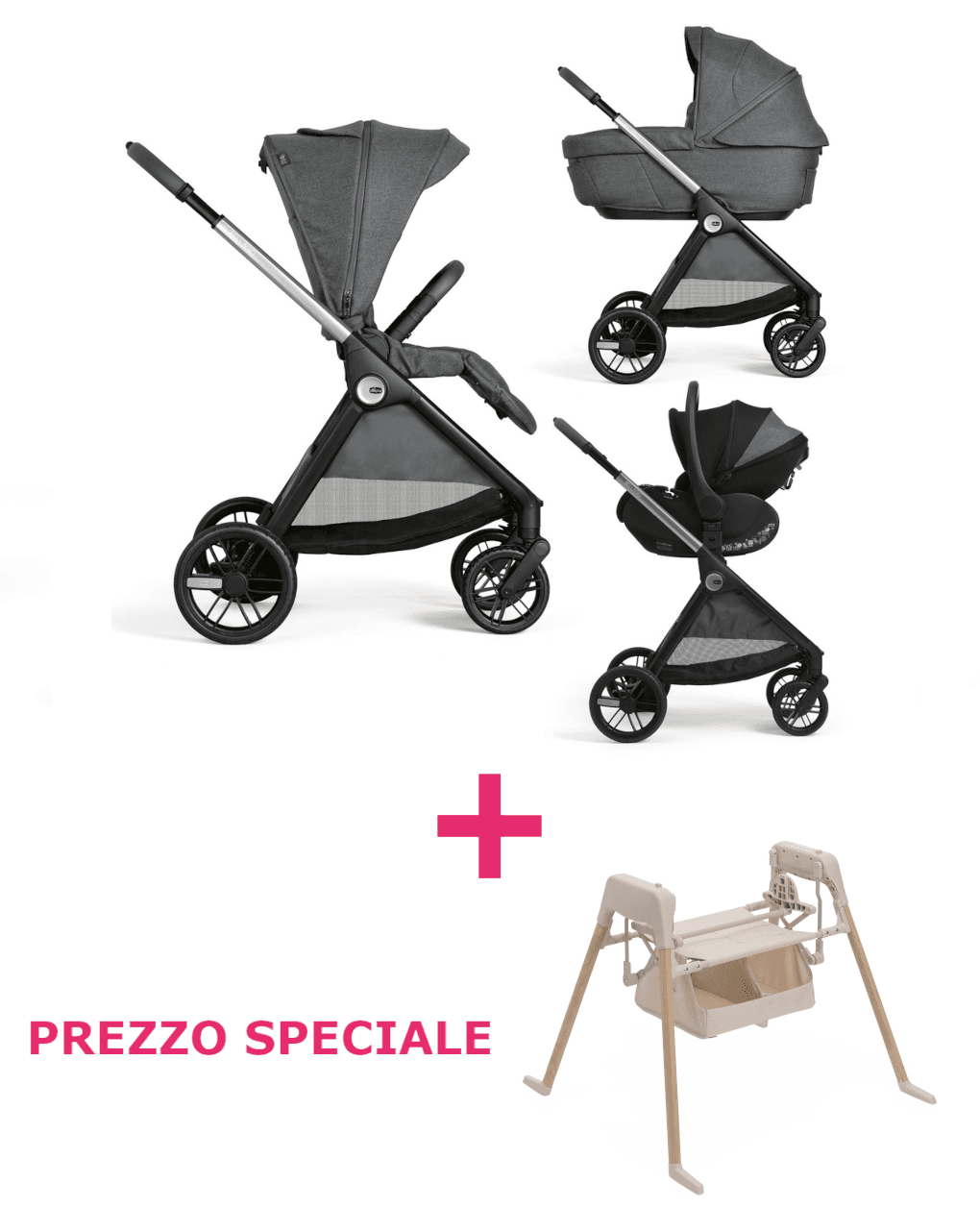 Trio bellagio 2 grand confort first seat rec black satin + base e-lullaglide a un prezzo speciale