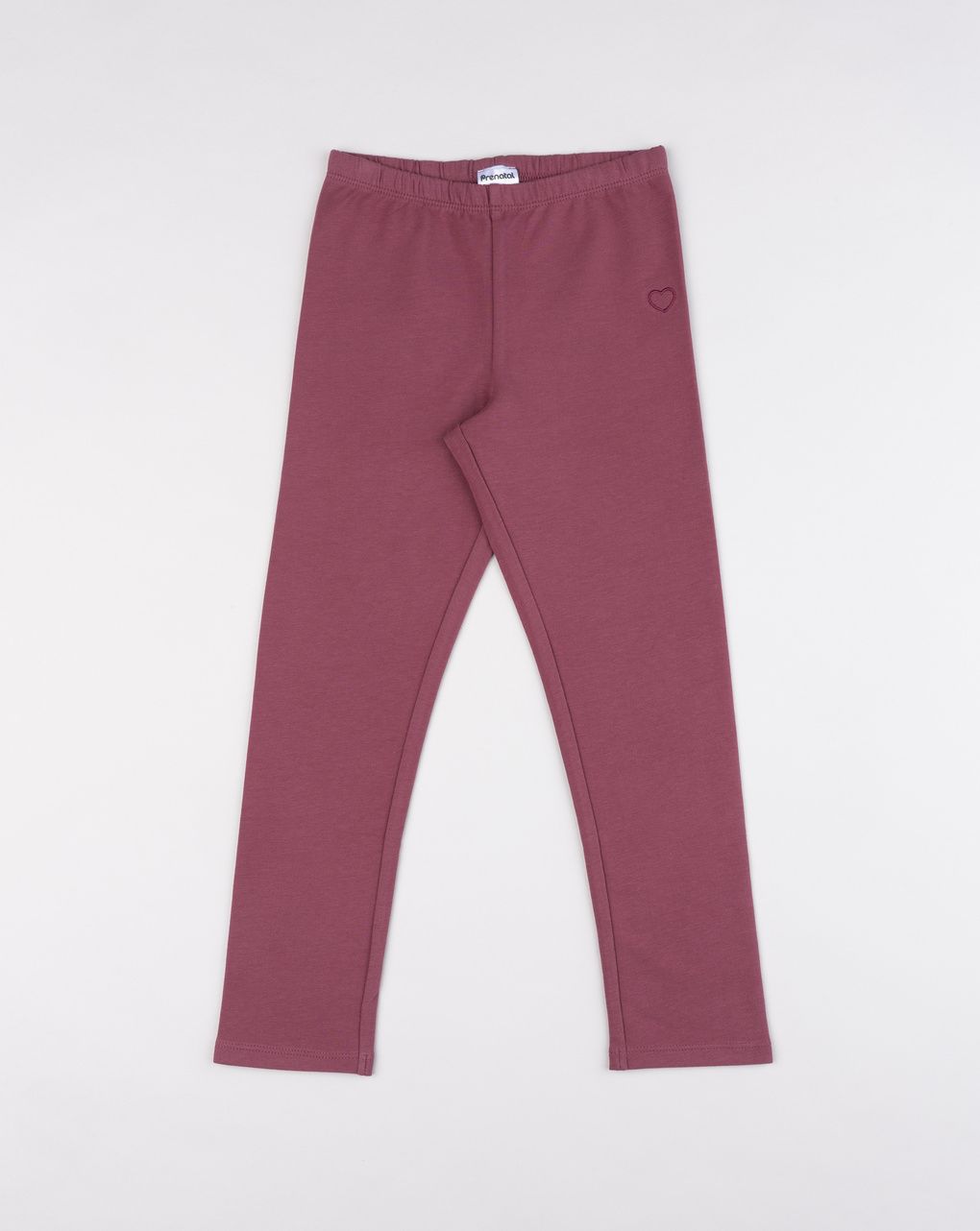 Legging bambina bordeaux ricamo cuore