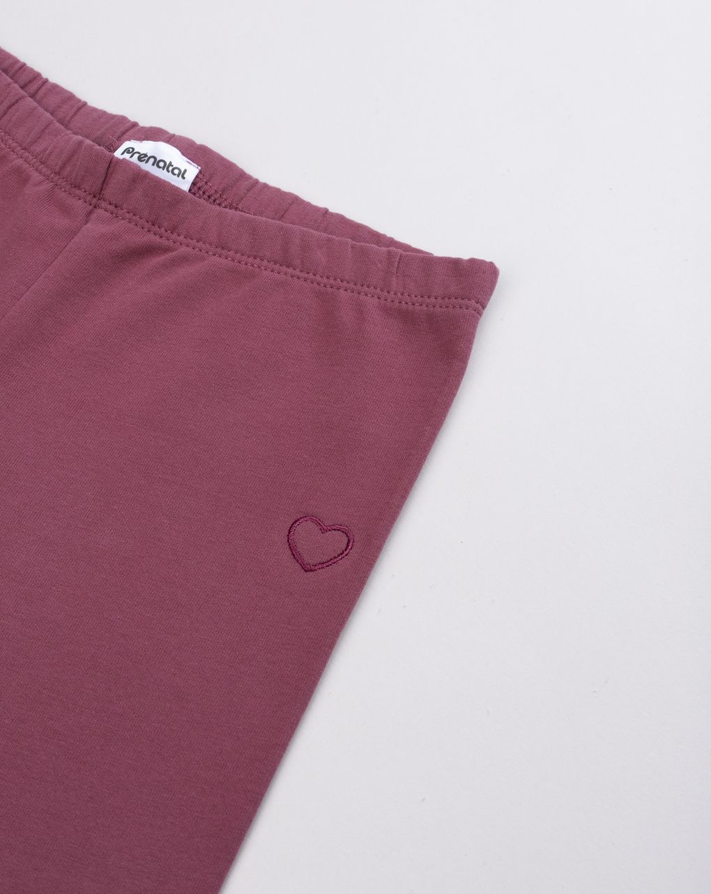 Legging bambina bordeaux ricamo cuore