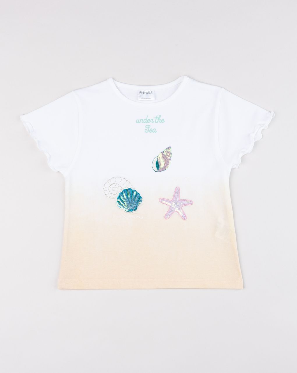 T-shirt bambina mare con maniche a onde