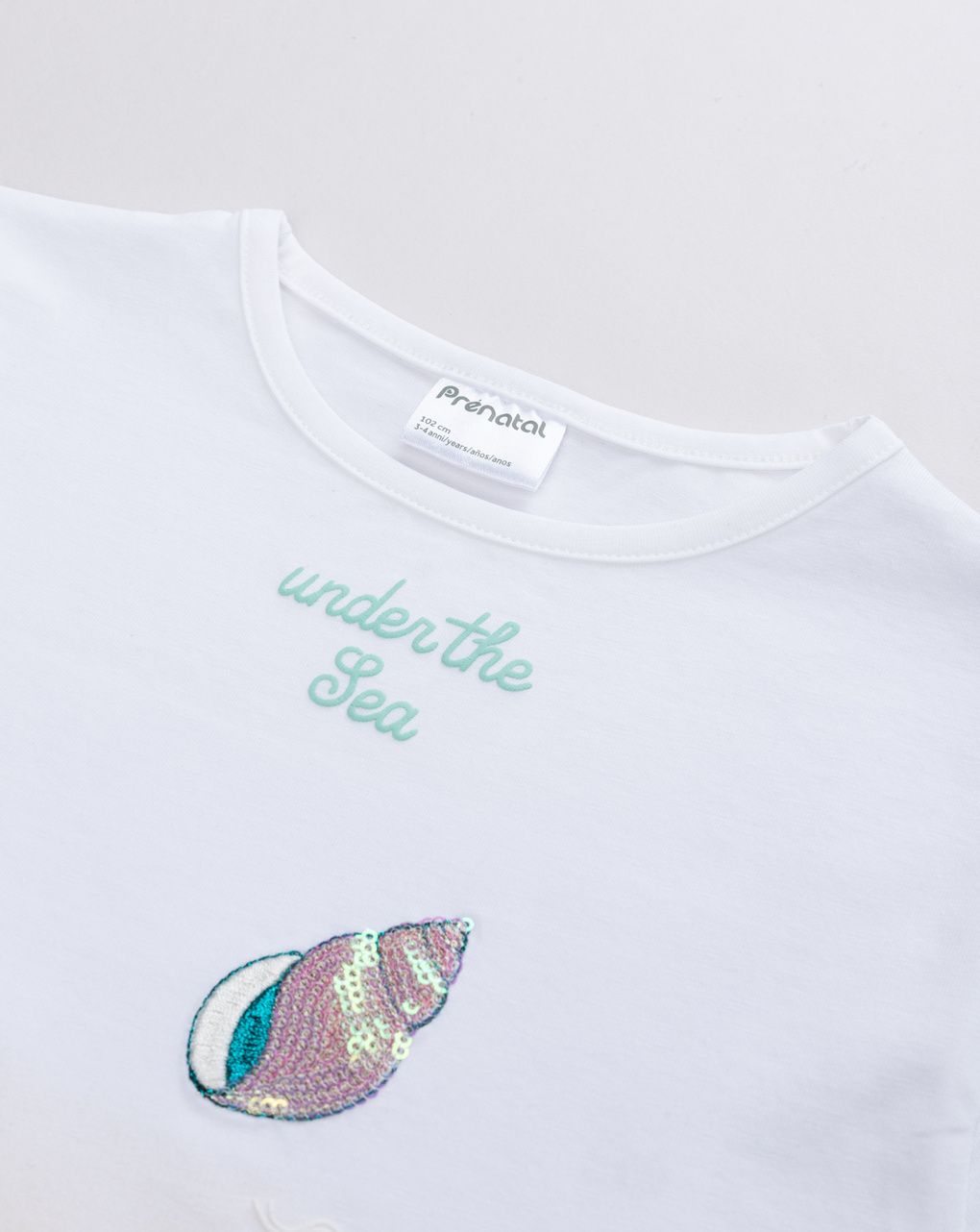 T-shirt bambina mare con maniche a onde
