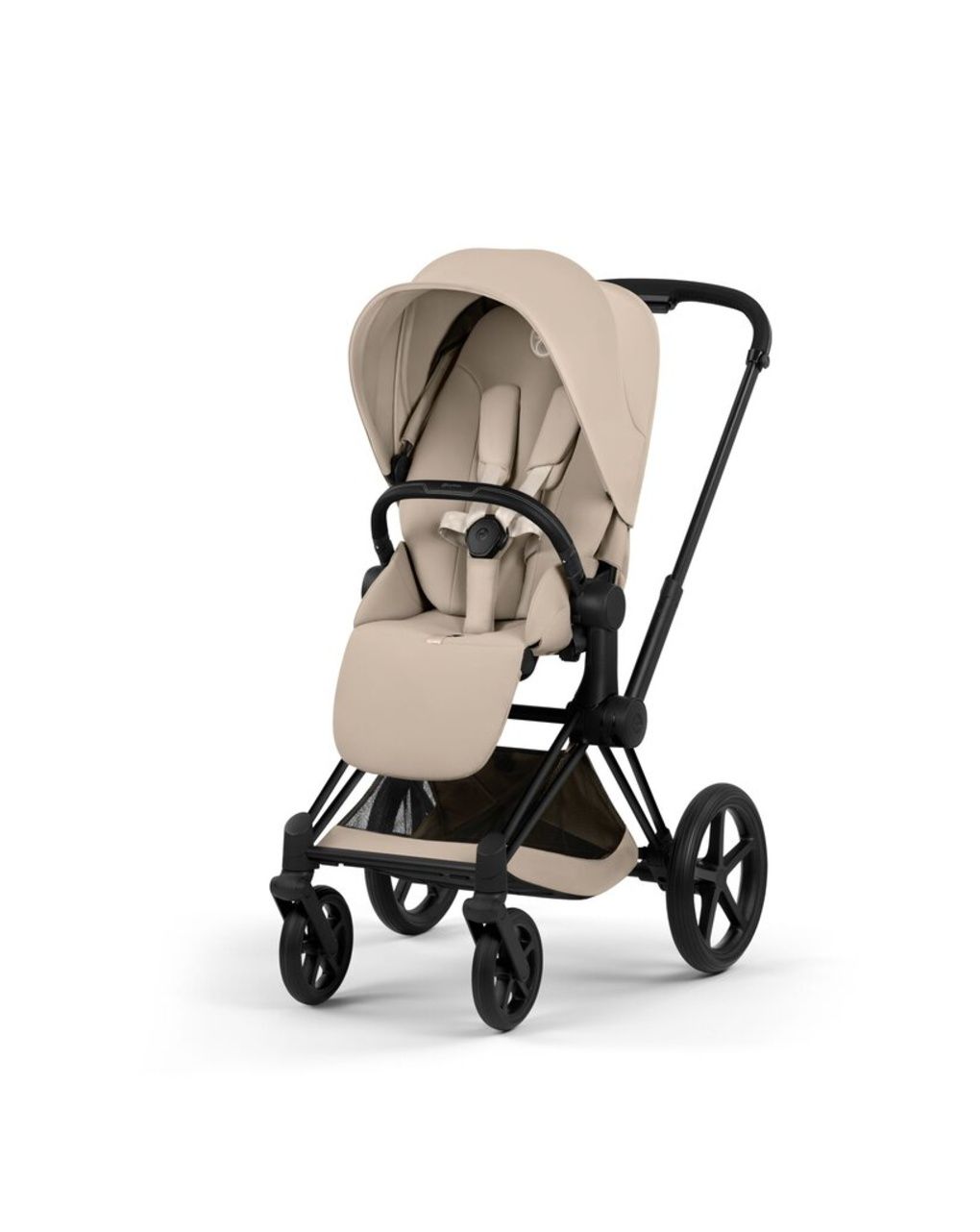 Duo priam comfort matt black incl. lux carry cot fold cozy beige - cybex platinum