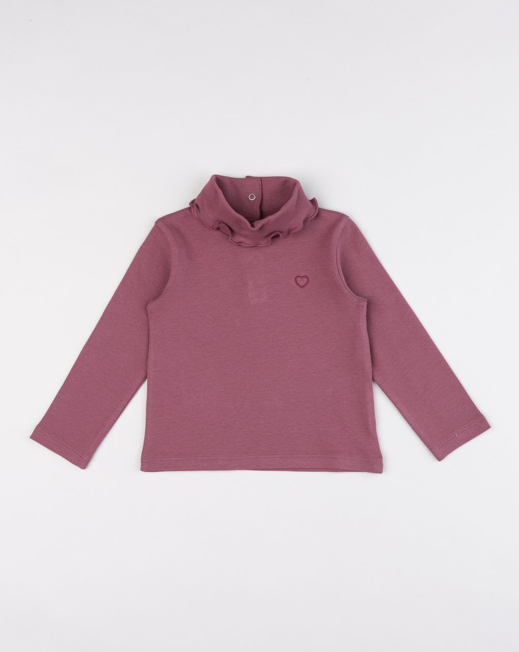 Lupetto bimba bordeaux ricamo cuore