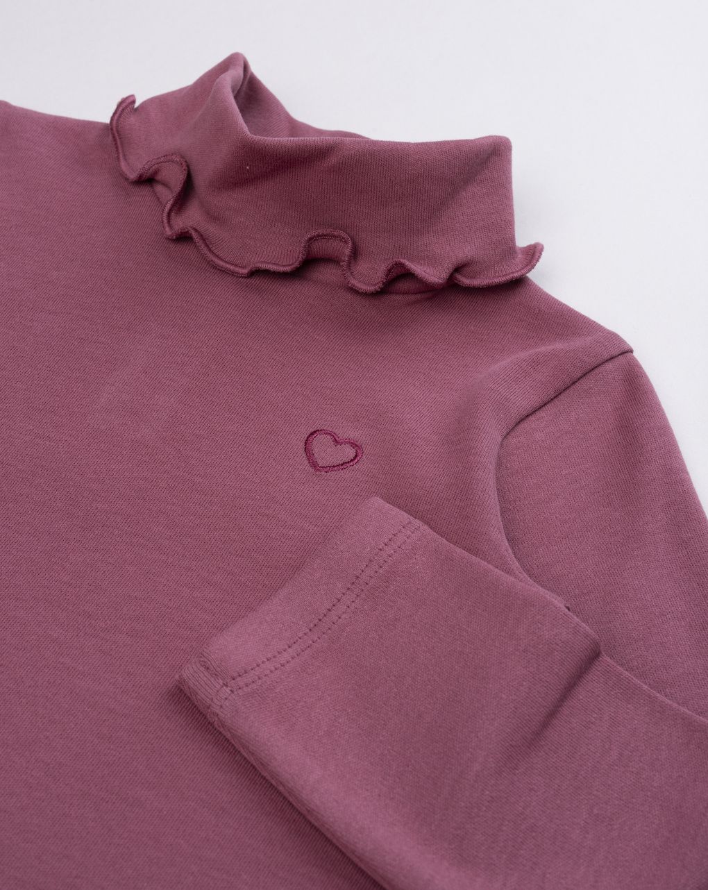 Lupetto bimba bordeaux ricamo cuore