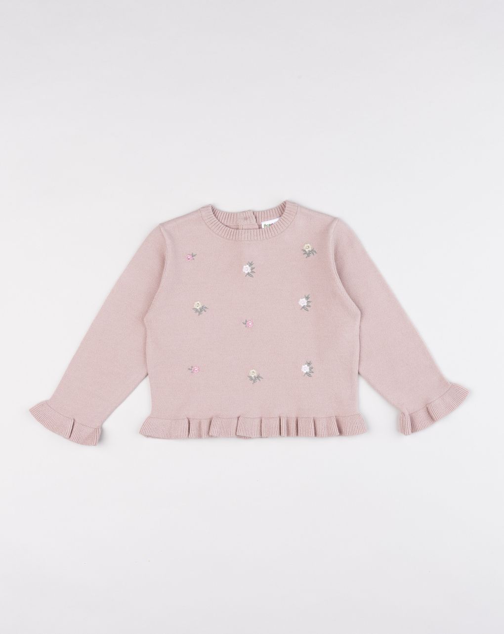 Maglia bimba rosa ricamata