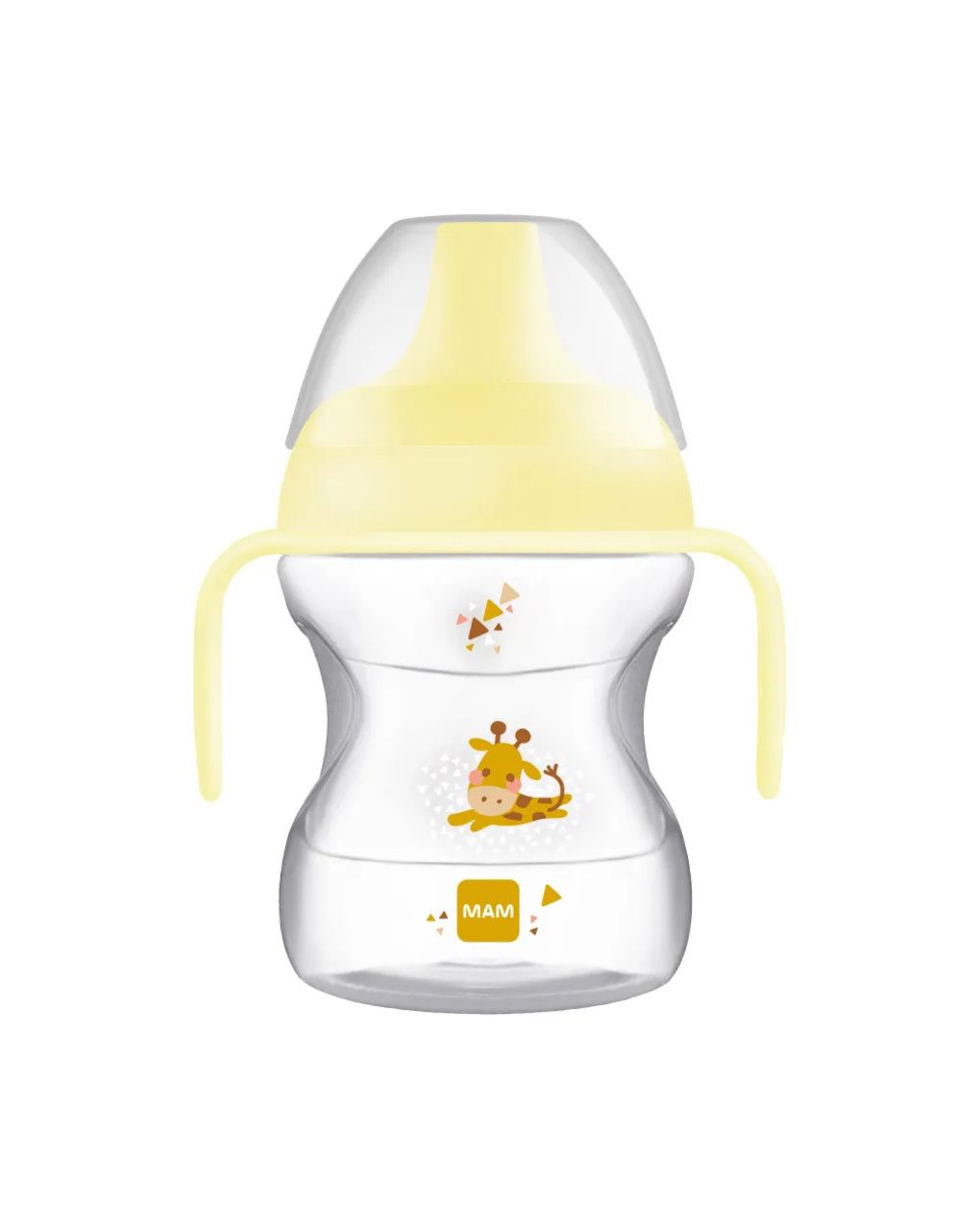 Mam learn to drink cup tazza bambini 190 ml, borraccia neonato con pratici manici antiscivolo, neutro, 6+ mesi