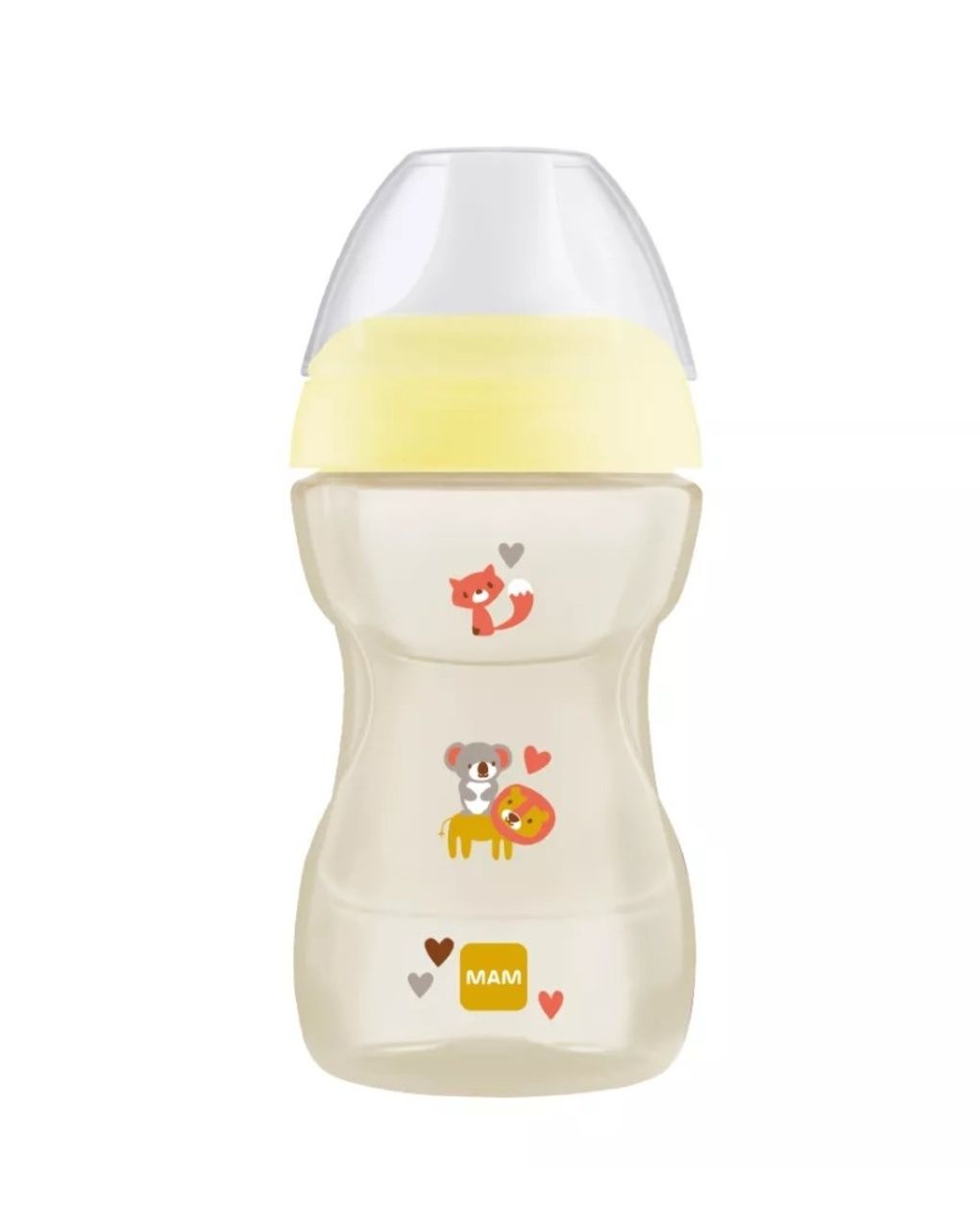 Mam fun to drink cup tazza bambini 270 ml, biberon acqua e latte per neonati 8+ mesi con beccuccio anti-goccia e valvola per flusso libero, neutro