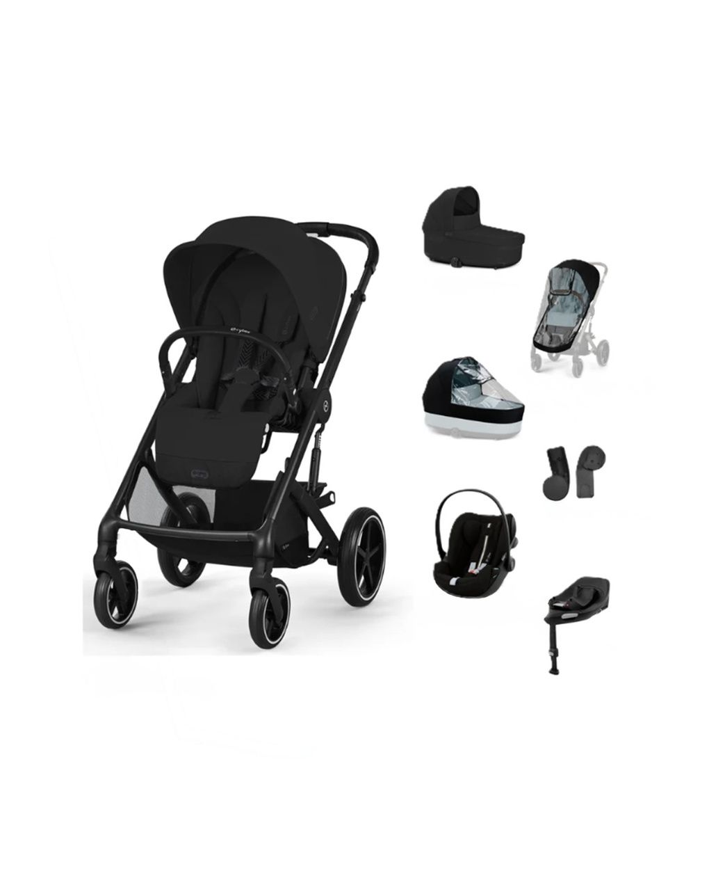 Pack xl trio balios s lux moon black, base g3, parapioggia nav e pass - cybex